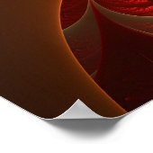 Abstraktes modernes, orangefarbenes Fraktal Poster (Ecke)
