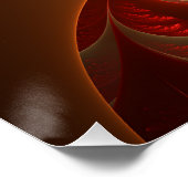 Abstraktes modernes, orangefarbenes Fraktal Poster (Ecke)