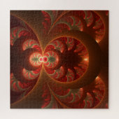 Abstraktes modernes, orangefarbenes Fraktal Puzzle (Horizontal)