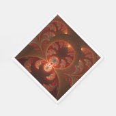Abstraktes modernes, orangefarbenes Fraktal Serviette (Ecke)