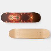 Abstraktes modernes, orangefarbenes Fraktal Skateboard (Horizontal)