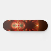 Abstraktes modernes, orangefarbenes Fraktal Skateboard (Horizontal)