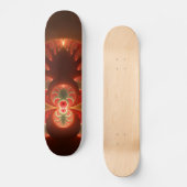 Abstraktes modernes, orangefarbenes Fraktal Skateboard (Vorderseite)