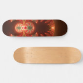Abstraktes modernes, orangefarbenes Fraktal Skateboard (Horizontal)