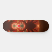 Abstraktes modernes, orangefarbenes Fraktal Skateboard (Horizontal)