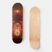 Abstraktes modernes, orangefarbenes Fraktal Skateboard (Vorderseite)