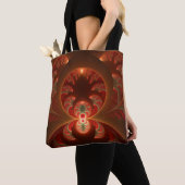 Abstraktes modernes, orangefarbenes Fraktal Tasche (Von Nahem)