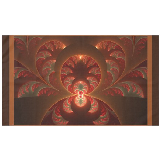 Abstraktes modernes, orangefarbenes Fraktal Tischdecke (Vorderseite (Horizontal))