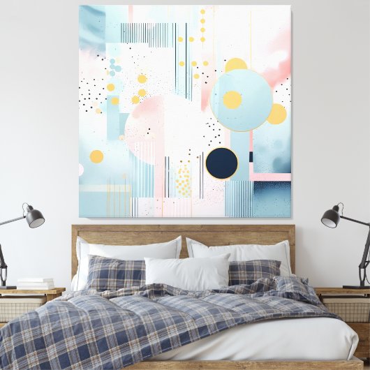 Abstraktes modernes pastellfarbenes Geomatrie-Must Leinwanddruck (Insitu (Schlafzimmer))