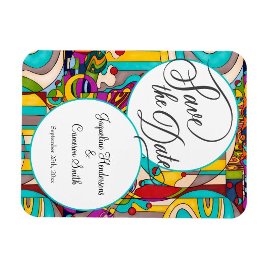 Abstraktes, modernes Save the Date Magnet (Horizontal)