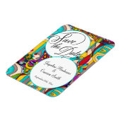 Abstraktes, modernes Save the Date Magnet (Linke Seite)