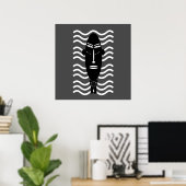 abstraktes modernes Schwarz-Portrait Poster (Heimbüro)