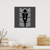 abstraktes modernes Schwarz-Portrait Poster (Küche)