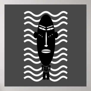 abstraktes modernes Schwarz-Portrait Poster