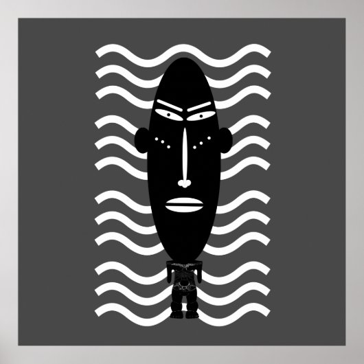 abstraktes modernes Schwarz-Portrait Poster (Vorne)