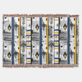 Abstraktes, modernes, Schwarz-weiß-gelbes Ornament Decke (Vorderseite)