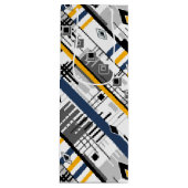 Abstraktes, modernes, Schwarz-weiß-gelbes Ornament Geschenktüte Für Weinflaschen (Vorderseite)