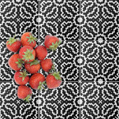 Abstraktes modernes Schwarz-Weiß-Mosaikmuster Fliese