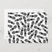 Abstraktes modernes Schwarz-weißes Ananas-Muster Postkarte (Vorne/Hinten)