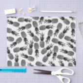 Abstraktes modernes Schwarz-weißes Ananasmuster Seidenpapier (Handwerk)