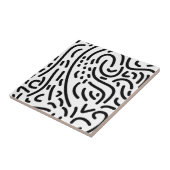 Abstraktes modernes Schwarzweiss-Gekritzel Memphis Fliese (Seite)