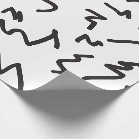 Abstraktes modernes Schwarzweiss Geschenkpapier (Ecke)