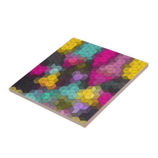 Abstraktes, modernes Sechseck formt Mosaik Fliese (Seite)