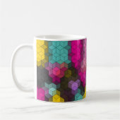 Abstraktes, modernes Sechseck formt Mosaik Kaffeetasse (Links)