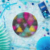 Abstraktes, modernes Sechseck formt Mosaik Pappteller (Party)