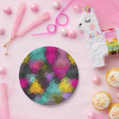 Abstraktes, modernes Sechseck formt Mosaik Pappteller (Party)