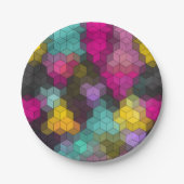 Abstraktes, modernes Sechseck formt Mosaik Pappteller (Vorderseite)