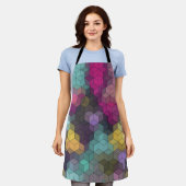 Abstraktes, modernes Sechseck formt Mosaik Schürze (Getragen)