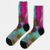 Abstraktes, modernes Sechseck formt Mosaike s Socken (Linkes Detail)