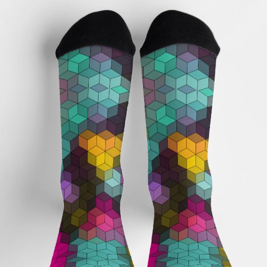Abstraktes, modernes Sechseck formt Mosaike s Socken (Oben)