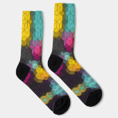 Abstraktes, modernes Sechseck formt Mosaike s Socken (Rechts)
