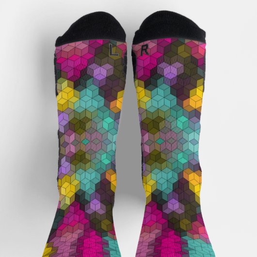 Abstraktes, modernes Sechseck formt Mosaike s Socken (Oben)