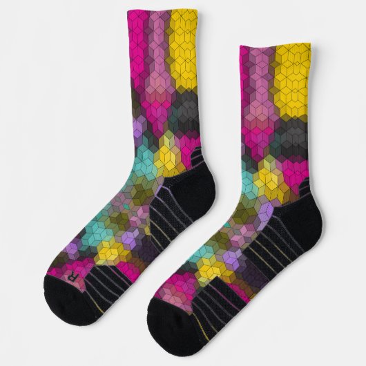 Abstraktes, modernes Sechseck formt Mosaike s Socken (Links)