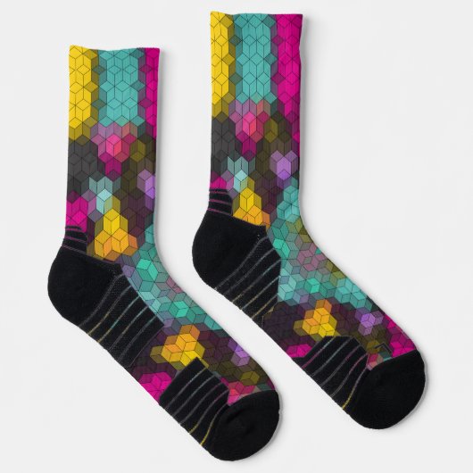 Abstraktes, modernes Sechseck formt Mosaike s Socken (Rechts)
