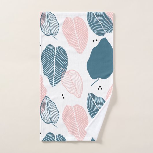 Abstraktes modernes tropisches Blätter Badhandtuch Set (Handtuch)