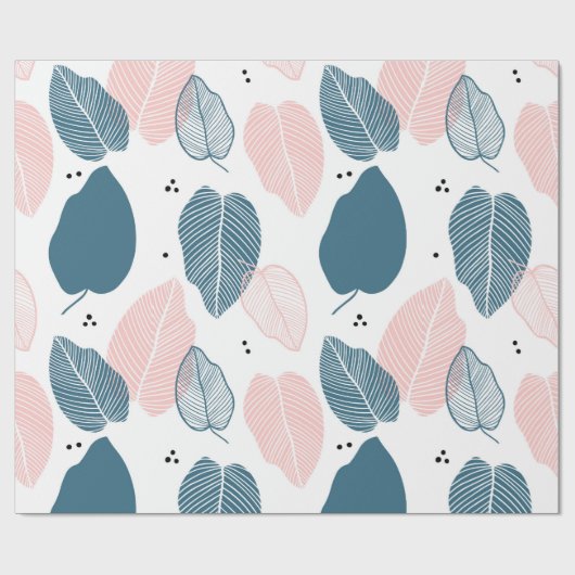 Abstraktes modernes tropisches Blätter Geschenkpapier (Flach)