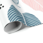 Abstraktes modernes tropisches Blätter Geschenkpapier (Rolleneckpunkt)