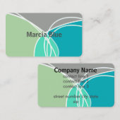 abstraktes modernes türkisfarbenes Grün minimalist Visitenkarte (Vorne/Hinten)