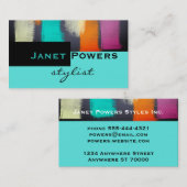 abstraktes, modernes, türkisfarbenes Lackdesign Visitenkarte (Vorne/Hinten)