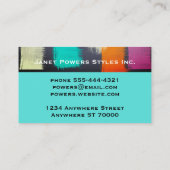 abstraktes, modernes, türkisfarbenes Lackdesign Visitenkarte (Rückseite)