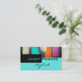 abstraktes, modernes, türkisfarbenes Lackdesign Visitenkarte (Stehend Vorderseite)