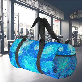 Abstraktes, modernes, türkisfarbenes Mosaik Duffle Bag