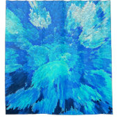 Abstraktes, modernes, türkisfarbenes Mosaik Duschvorhang (Vorderseite)