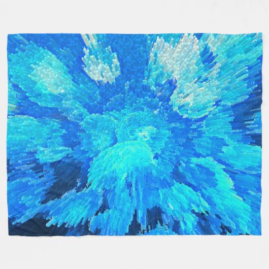 Abstraktes, modernes, türkisfarbenes Mosaik Fleecedecke (Vorderseite (Horizontal))