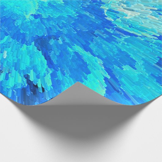 Abstraktes, modernes, türkisfarbenes Mosaik Geschenkpapier (Ecke)