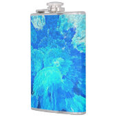 Abstraktes, modernes, türkisfarbenes Quallenmuster Flachmann (Links)